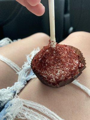 Red velvet cake pops 9/10