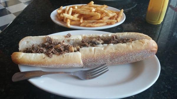 Cheesesteak with fries. Yummy