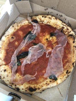 Sad excuse for a prosciutto pizza