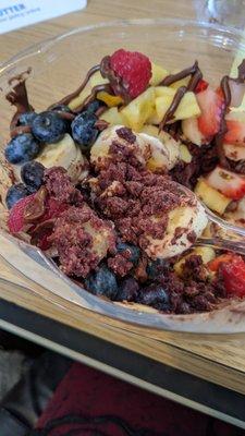 Acai was frozen and crumbly