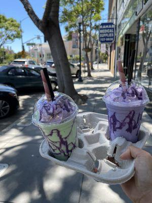 pandan and Ube Milkshake