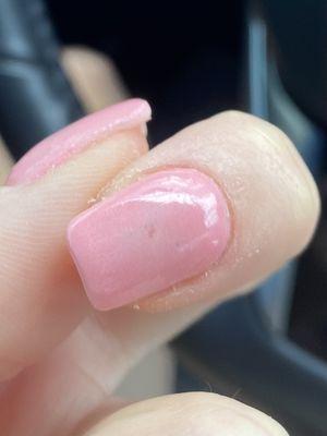 Missing color on middle of nail