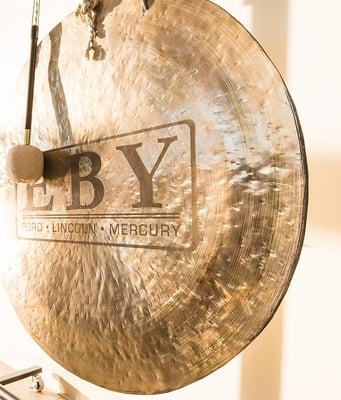 Everyone who purchases a new or pre-owned vehicle from us gets to bang the gong to celebrate. See gong ceremonies on YouTube