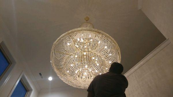 Breath-taking chandelier that we installed for a customer.