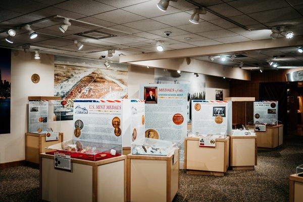 The current exhibit at the ANA's Money Museum, "The Medal in America."