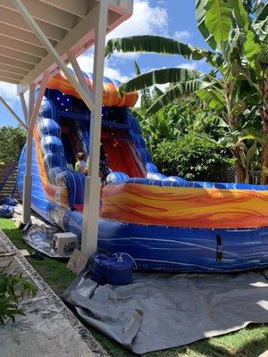 13 ft water slide. Kids had a blast!