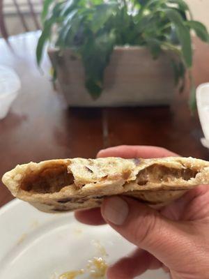 Pork, Refried Beans & Cheese pupusa