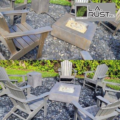 Patio set and furniture before & after