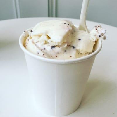 Caramel Creme Egg ice cream - inspired by the Easter candy (sweet cream and caramel ice cream w/ milk chocolate shavings).