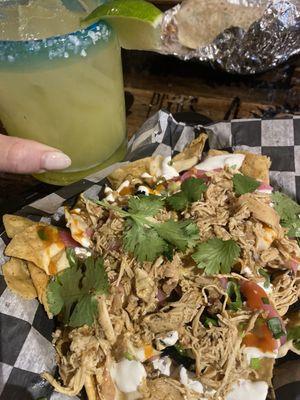 Finger lickin good nachos with pulled chicken