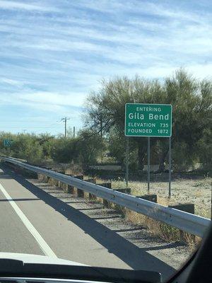 Entering Gila Bend