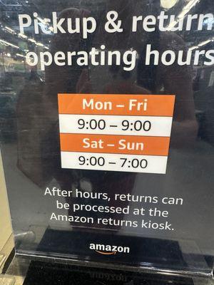 Amazon desk hours