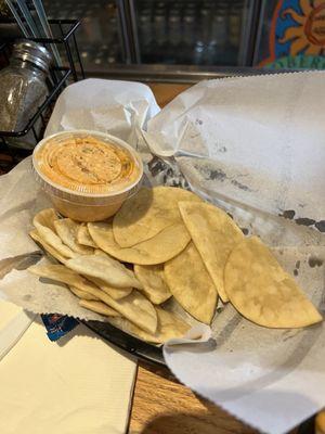 pita chips with feta dip