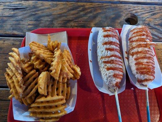 OG Dog - half mozzarella, half hot dog, covered in panko, dusted with sugar, and then ketchup (no mustard for me)