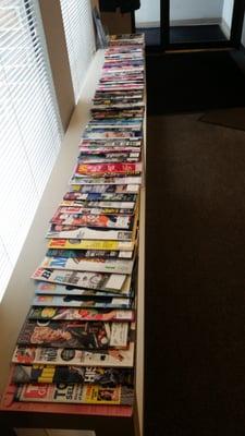 Most comprehensive magazine selection in a doctors office EVER seen anywhere!