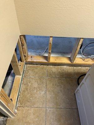 Flood cut; water damage