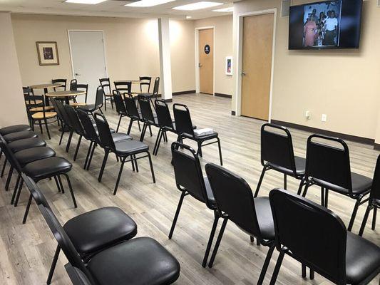 Our funeral home has overflow areas to accommodate friends and extended family.