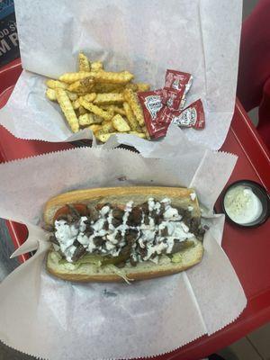 Beef Shawarma Sandwich with Fries