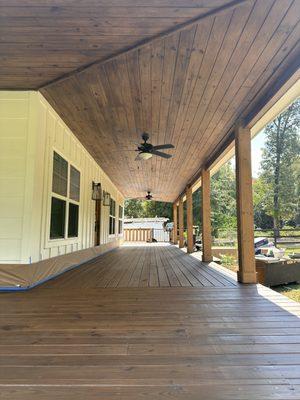 Deck staining