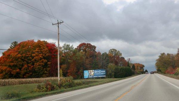 Prominent advertising along Highway 42.