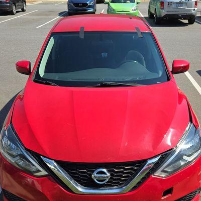 Windshield replacement on a 2016 Nissian Sentra.