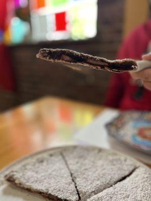 Nutella dessert pizza