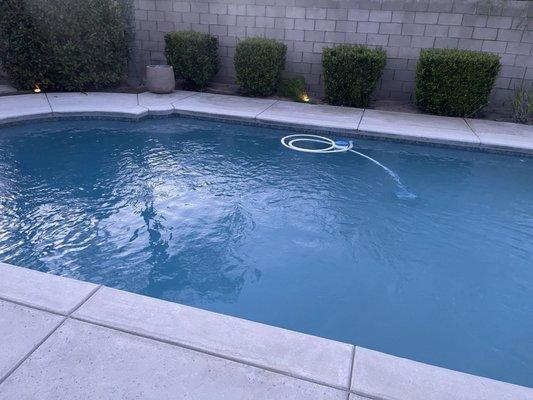 Our pool after Atlas drained and cleaned our tile