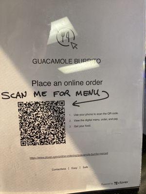 QR code for menu