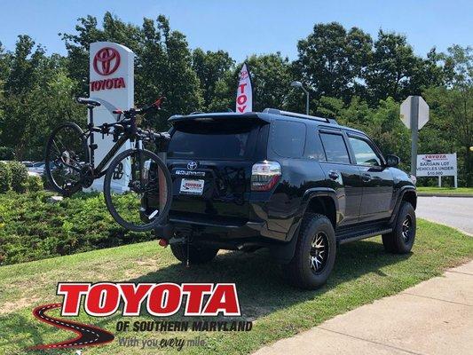 2019 4Runner with bike rack. Bike rack can be purchased in our parts department.