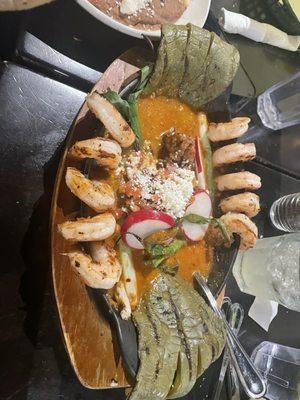 Cazuela  Sarten de Maracas Combo Shrimp and steak