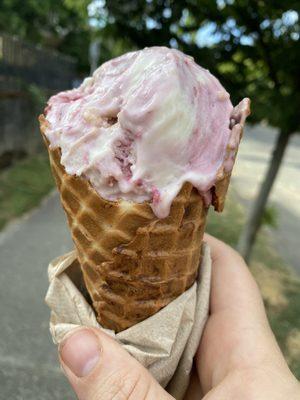 Raspberry cheesecake ice cream. Very yummy, rich and creamy.