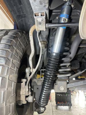 New shocks on a lifted jeep