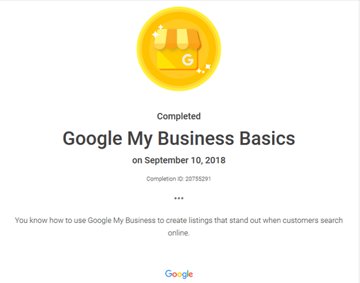 Google My Business Certification