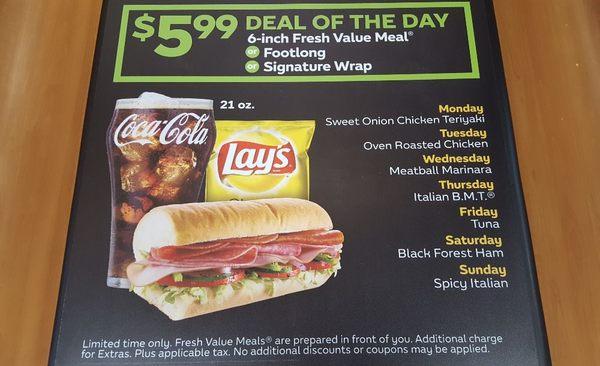 Come try our deal of the day.