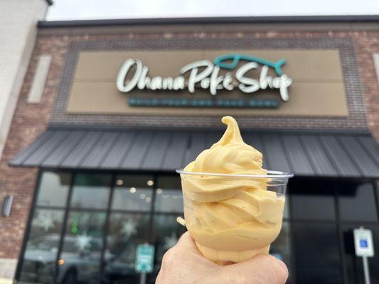 As of December 11,2022 Ohana Poké Shop has Mango Dole soft serve!