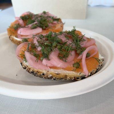 Open Face Everything Bagel with Lox