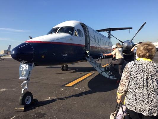 Took a 30 second shuttle to the airplane since our gate already had a plane. No big deal! Pilots were waiting for us ready.