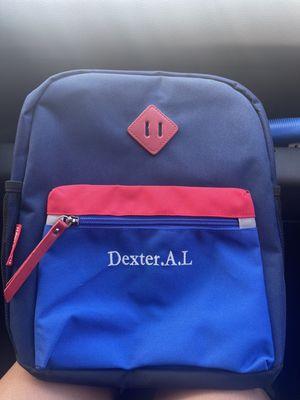 Custom Name Embroidery on Backpack