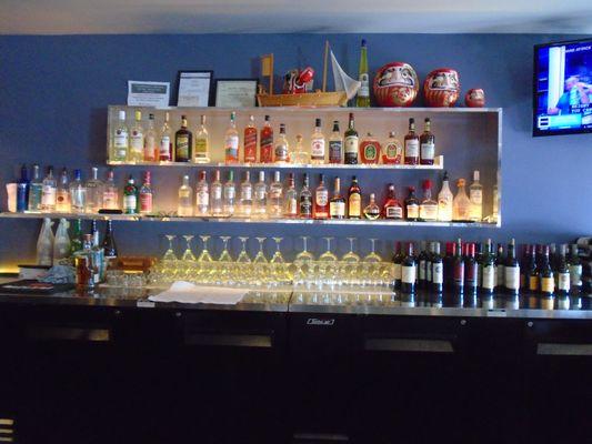 A very nice looking back bar.