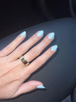 Light blue Crome nails!!