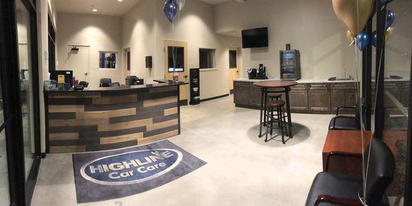 Our brand new customer lounge, with coffee, beverages, snacks, and free WiFi. Come check it out today!