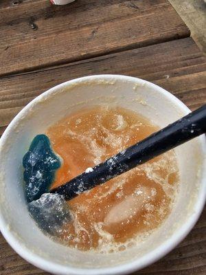 We played with the shark candy and put them in the Peach on the Beach drink, but the sharks still sank to the bottom of the cup!