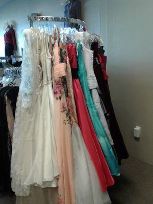 We carry wedding dresses and formal wear.