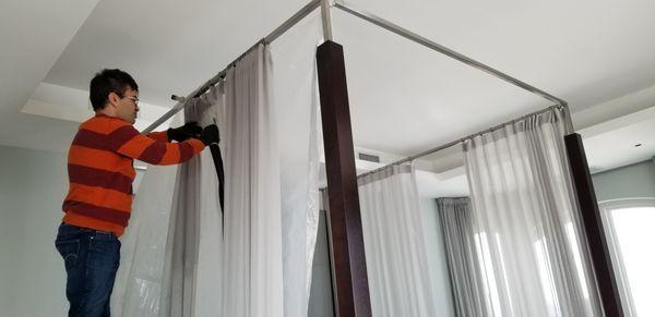 Canopy Bed panels cleaning