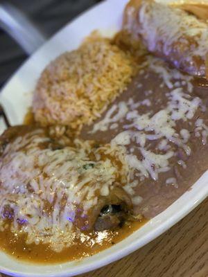 Chile relleno and cheese enchilada