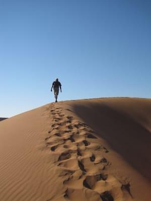 Hiking the dunes in Namibia