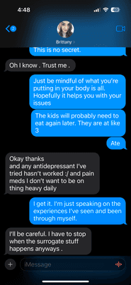 Admitting to taking antidepressants