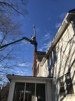 Chimney liner going in a home in Maiden NC