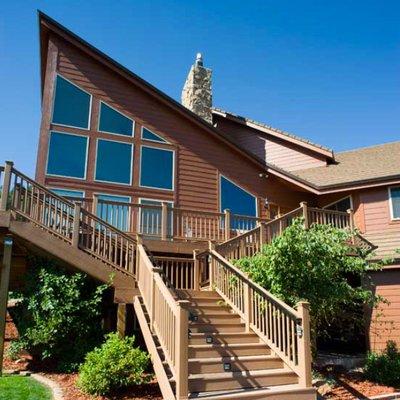 Beautiful James Hardie Siding Replacement, Functional Composite Deck System and Stone Coated Steel Roof.