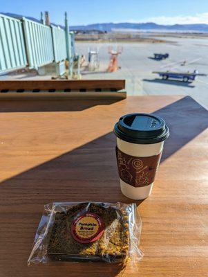 Mexican Mocha and pumpkin bread - best thing about going to the airport